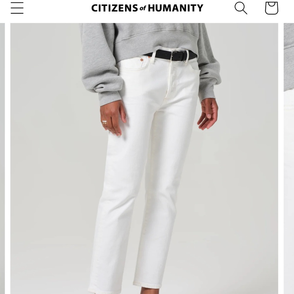 Citizens Of Humanity White Straight Leg Jeans